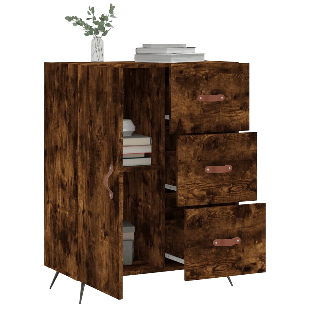 Dressoir 69,5x34x90 cm bewerkt hout gerookt eikenkleurig is nu te koop bij PeponiXL, paradijselijk wonen!