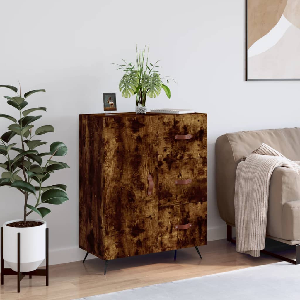 Dressoir 69,5x34x90 cm bewerkt hout gerookt eikenkleurig is nu te koop bij PeponiXL, paradijselijk wonen!