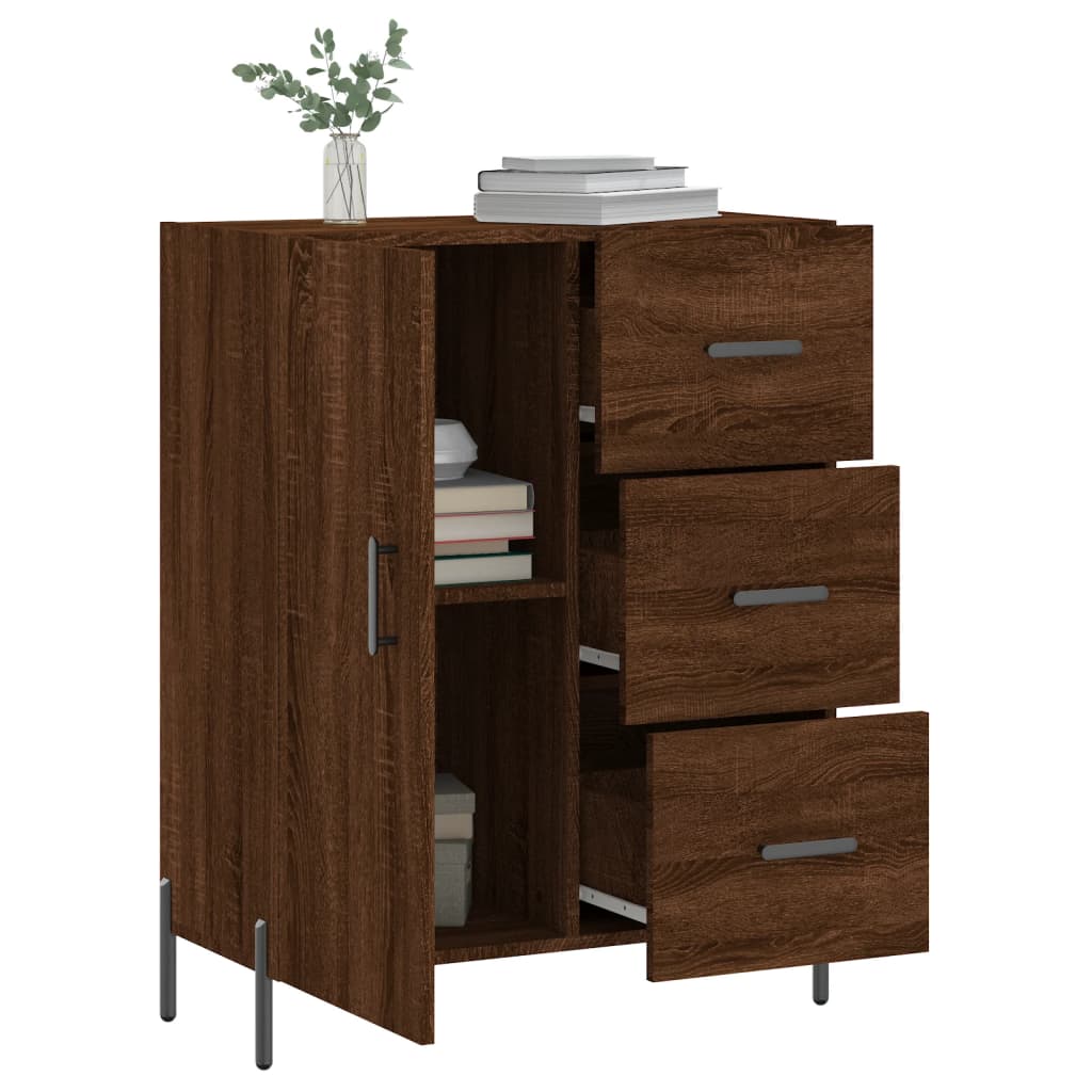 Dressoir 69,5x34x90 cm bewerkt hout bruin eikenkleur is nu te koop bij PeponiXL, paradijselijk wonen!