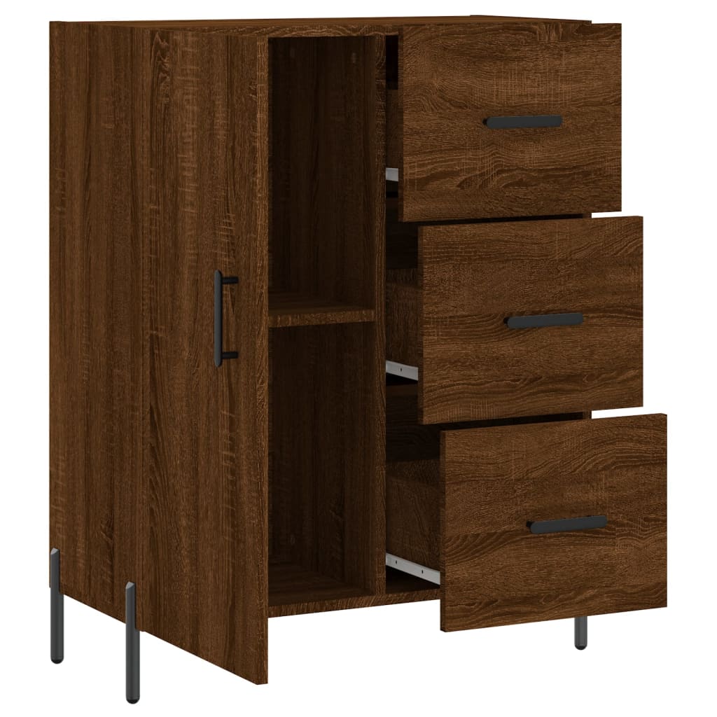 Dressoir 69,5x34x90 cm bewerkt hout bruin eikenkleur is nu te koop bij PeponiXL, paradijselijk wonen!