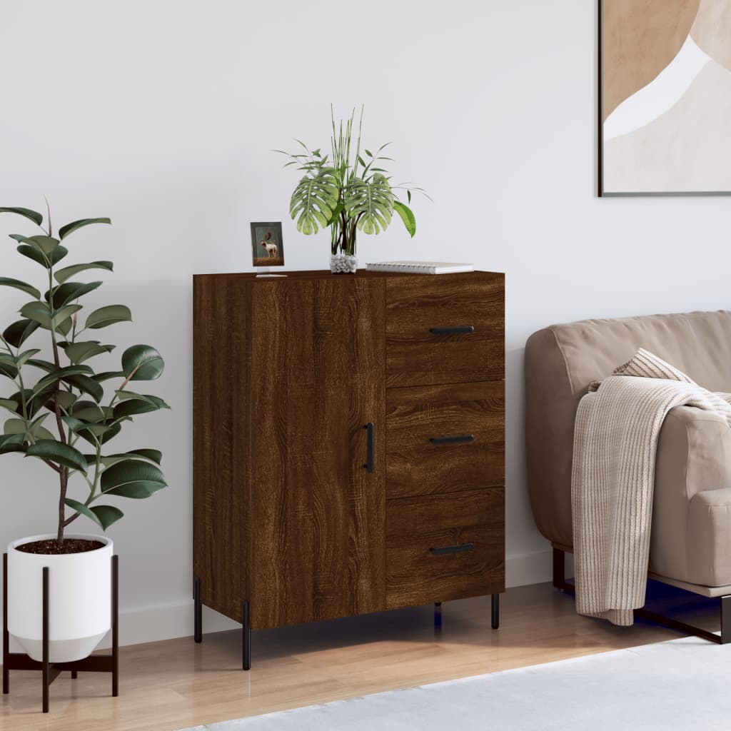 Dressoir 69,5x34x90 cm bewerkt hout bruin eikenkleur is nu te koop bij PeponiXL, paradijselijk wonen!