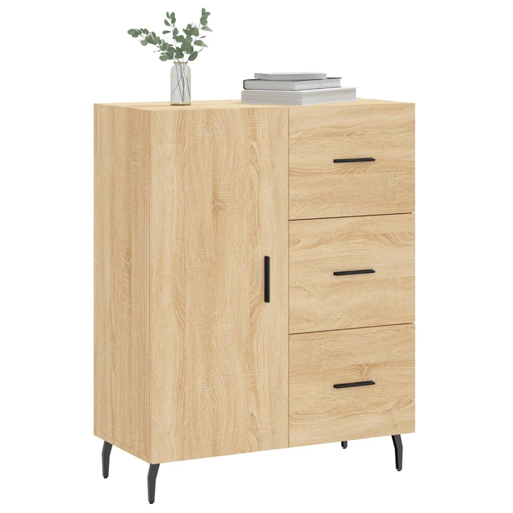 Dressoir 69,5x34x90 cm bewerkt hout sonoma eikenkleurig is nu te koop bij PeponiXL, paradijselijk wonen!