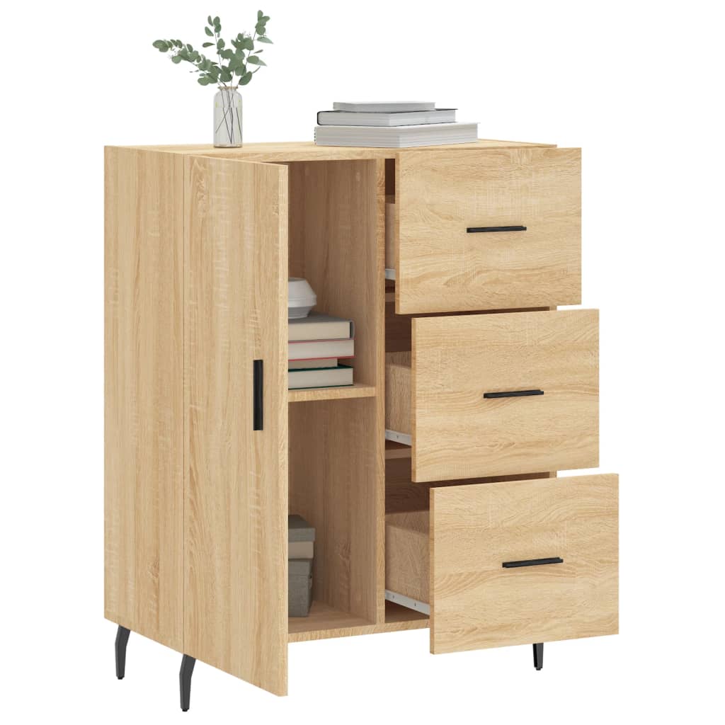 Dressoir 69,5x34x90 cm bewerkt hout sonoma eikenkleurig is nu te koop bij PeponiXL, paradijselijk wonen!