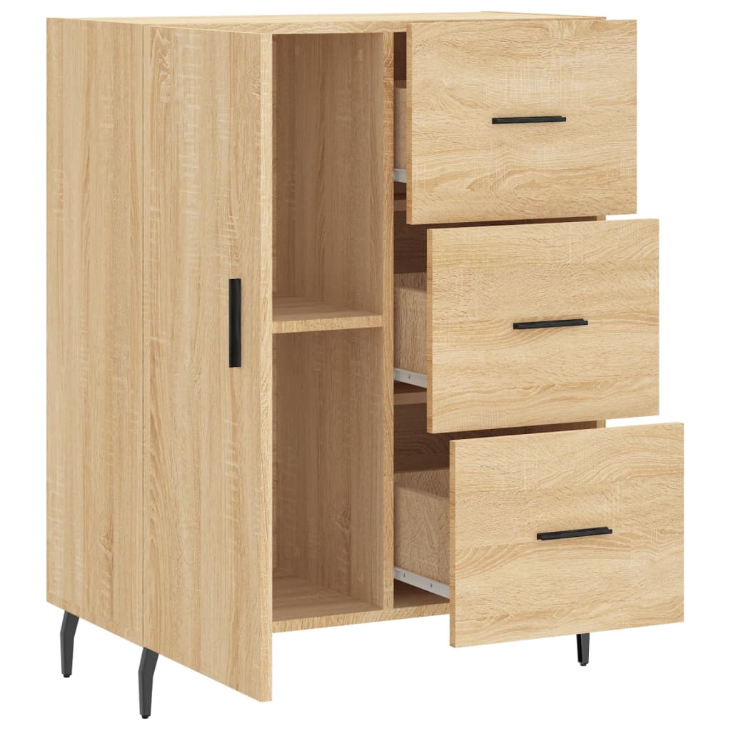 Dressoir 69,5x34x90 cm bewerkt hout sonoma eikenkleurig is nu te koop bij PeponiXL, paradijselijk wonen!