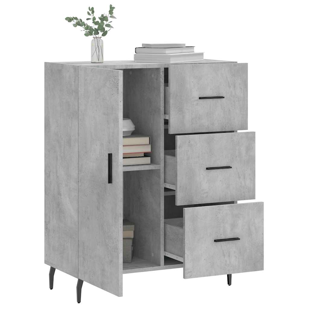 Dressoir 69,5x34x90 cm bewerkt hout betongrijs is nu te koop bij PeponiXL, paradijselijk wonen!