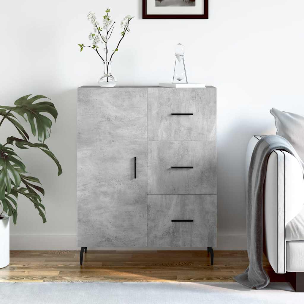 Dressoir 69,5x34x90 cm bewerkt hout betongrijs is nu te koop bij PeponiXL, paradijselijk wonen!