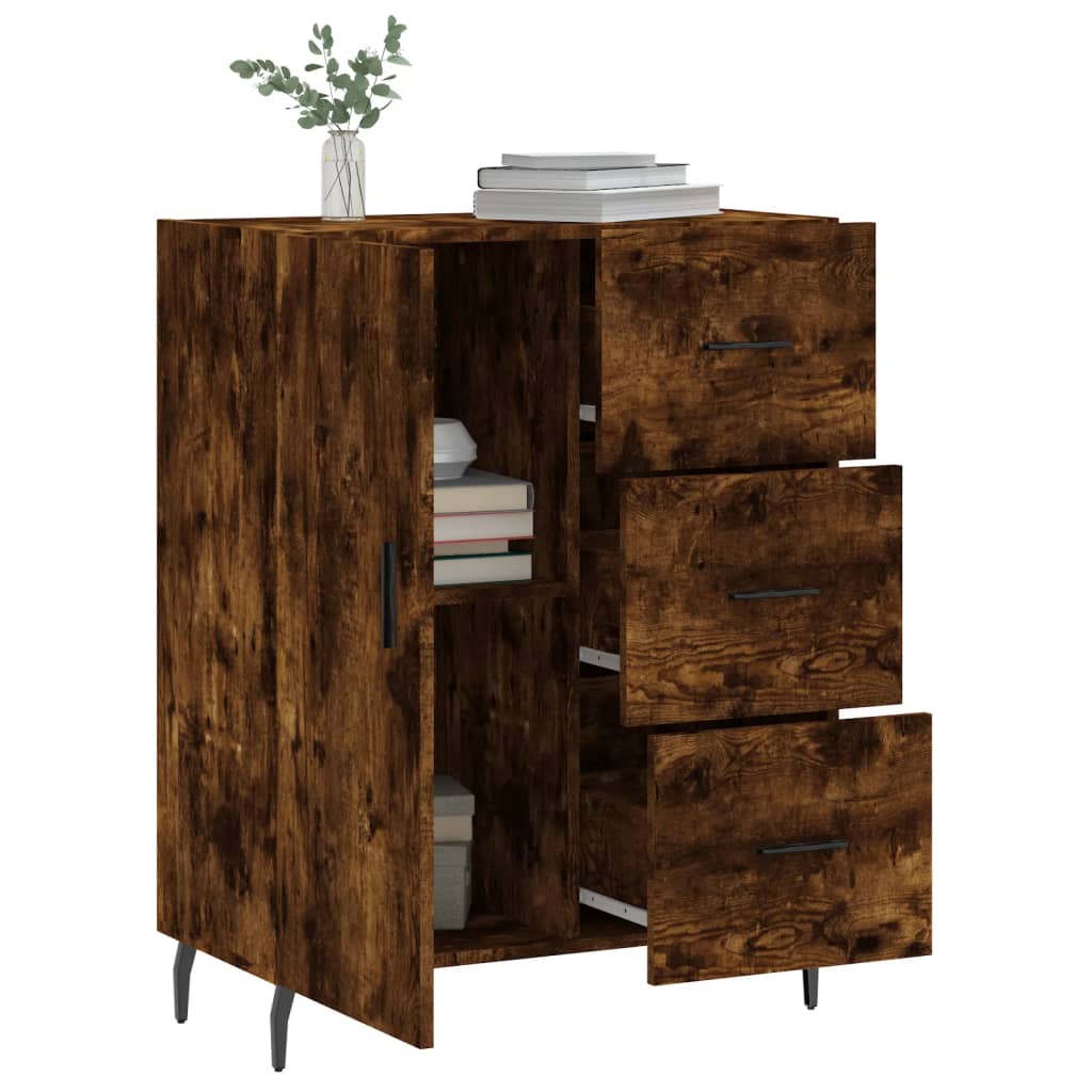 Dressoir 69,5x34x90 cm bewerkt hout gerookt eikenkleurig is nu te koop bij PeponiXL, paradijselijk wonen!