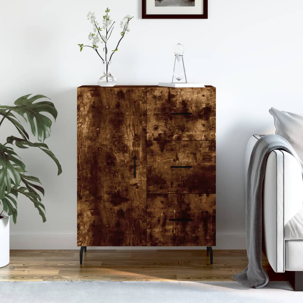 Dressoir 69,5x34x90 cm bewerkt hout gerookt eikenkleurig is nu te koop bij PeponiXL, paradijselijk wonen!