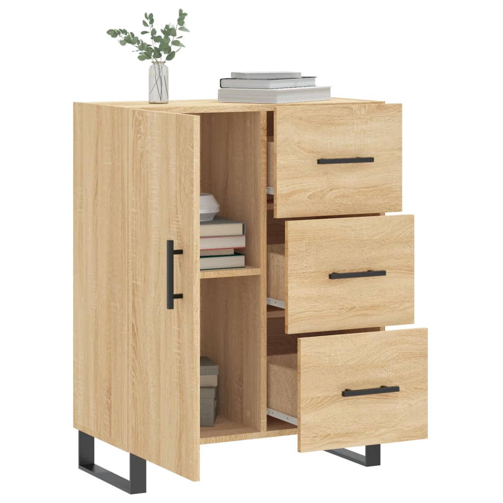 Dressoir 69,5x34x90 cm bewerkt hout sonoma eikenkleurig is nu te koop bij PeponiXL, paradijselijk wonen!