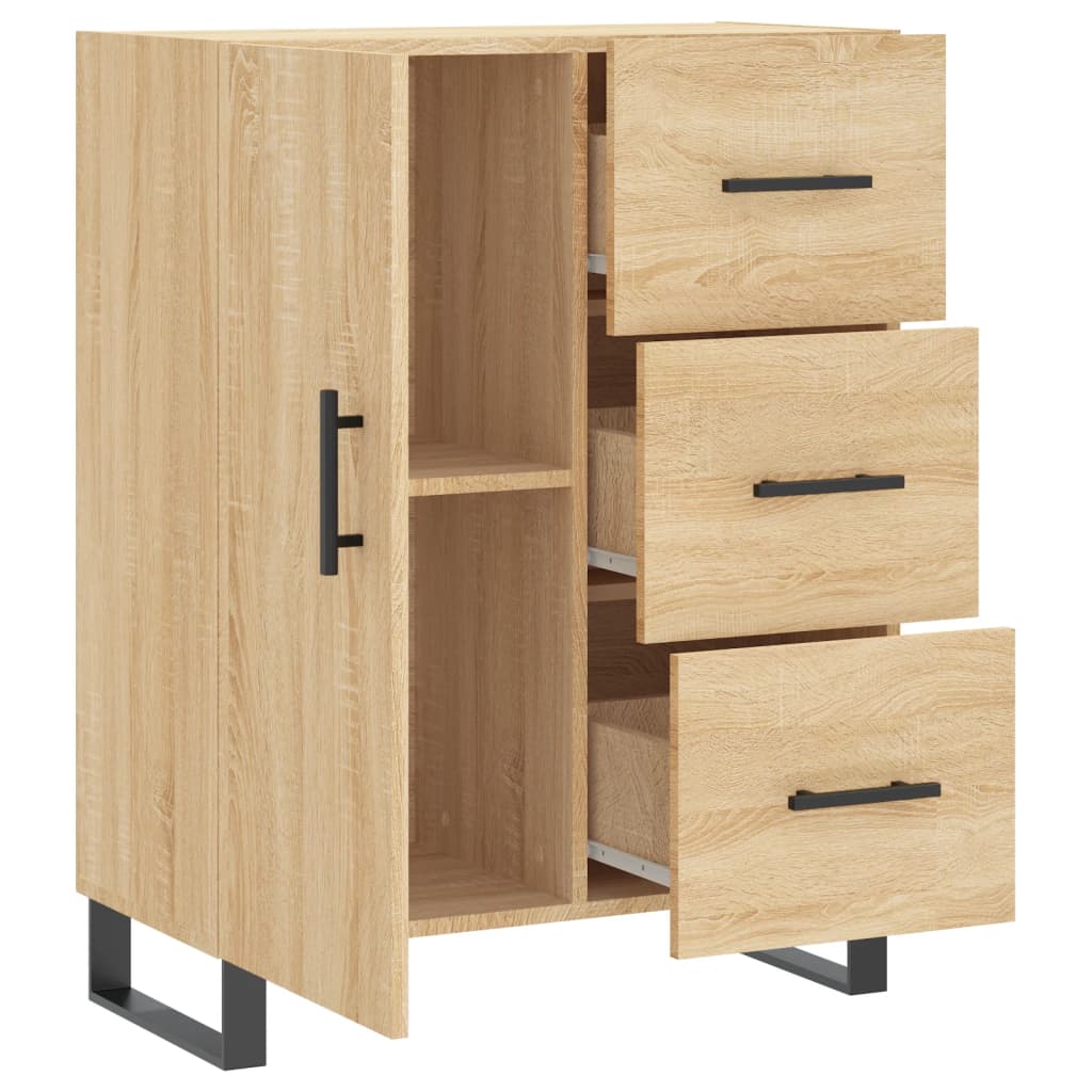 Dressoir 69,5x34x90 cm bewerkt hout sonoma eikenkleurig is nu te koop bij PeponiXL, paradijselijk wonen!