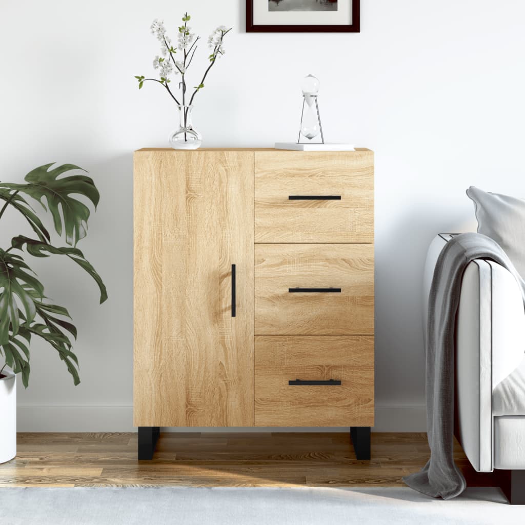 Dressoir 69,5x34x90 cm bewerkt hout sonoma eikenkleurig is nu te koop bij PeponiXL, paradijselijk wonen!