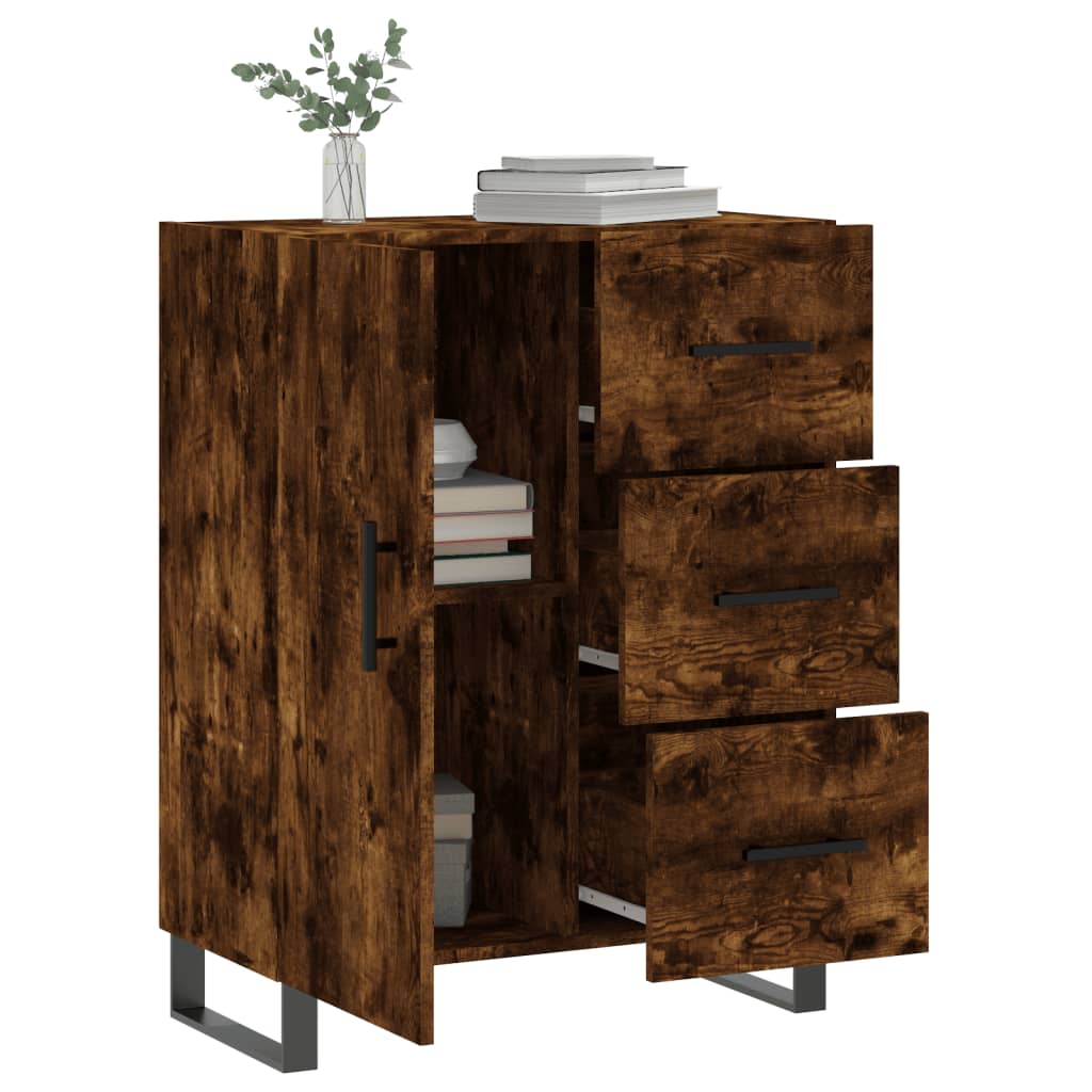 Dressoir 69,5x34x90 cm bewerkt hout gerookt eikenkleurig is nu te koop bij PeponiXL, paradijselijk wonen!