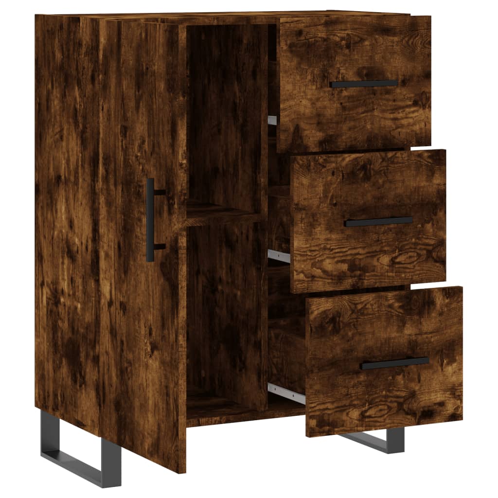 Dressoir 69,5x34x90 cm bewerkt hout gerookt eikenkleurig is nu te koop bij PeponiXL, paradijselijk wonen!