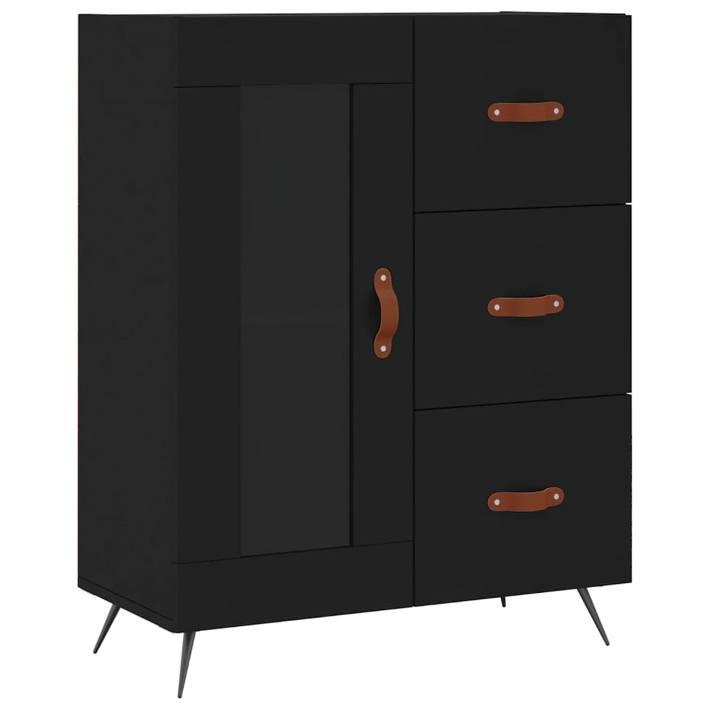 Dressoir 69,5x34x90 cm bewerkt hout zwart is nu te koop bij PeponiXL, paradijselijk wonen!