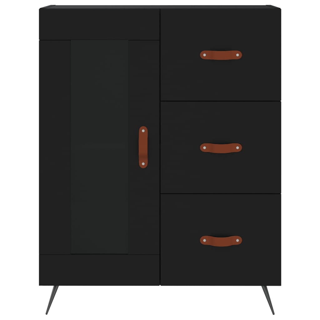 Dressoir 69,5x34x90 cm bewerkt hout zwart is nu te koop bij PeponiXL, paradijselijk wonen!