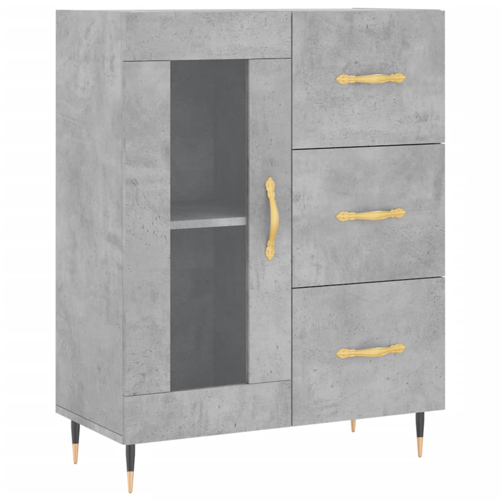 Dressoir 69,5x34x90 cm bewerkt hout betongrijs is nu te koop bij PeponiXL, paradijselijk wonen!