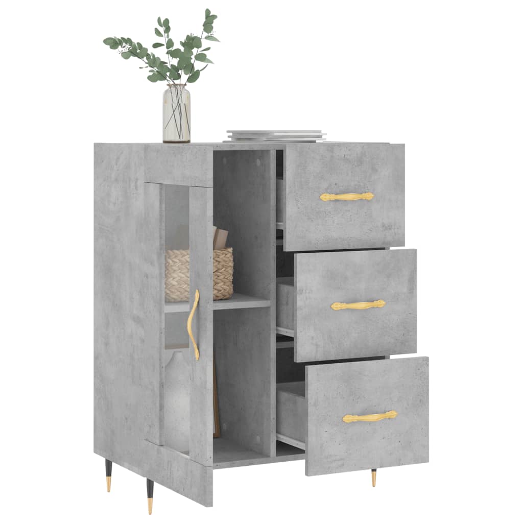 Dressoir 69,5x34x90 cm bewerkt hout betongrijs is nu te koop bij PeponiXL, paradijselijk wonen!