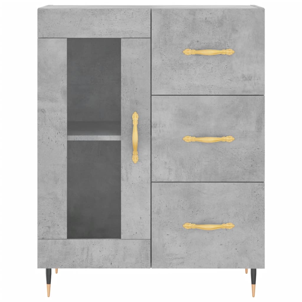 Dressoir 69,5x34x90 cm bewerkt hout betongrijs is nu te koop bij PeponiXL, paradijselijk wonen!