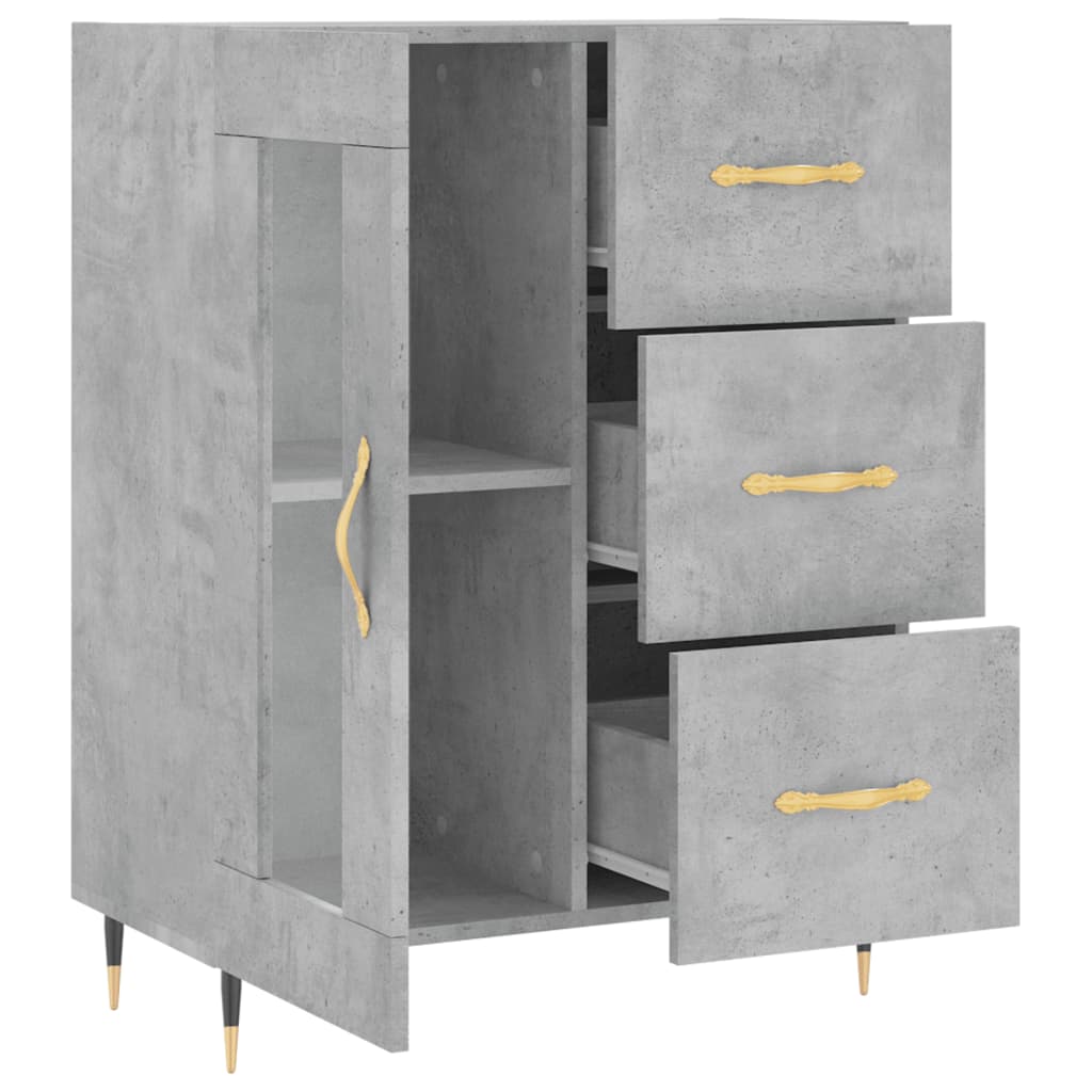 Dressoir 69,5x34x90 cm bewerkt hout betongrijs is nu te koop bij PeponiXL, paradijselijk wonen!