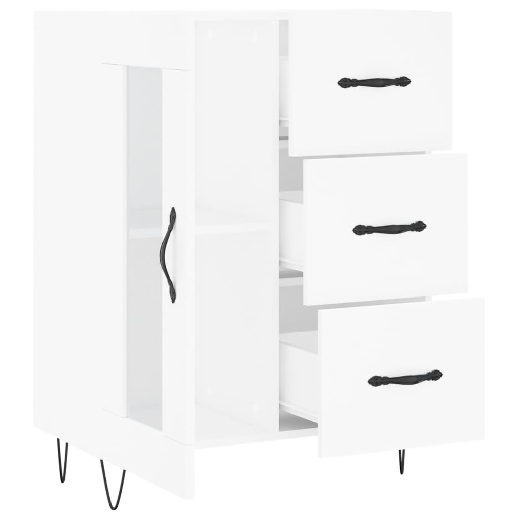 Dressoir 69,5x34x90 cm bewerkt hout wit is nu te koop bij PeponiXL, paradijselijk wonen!