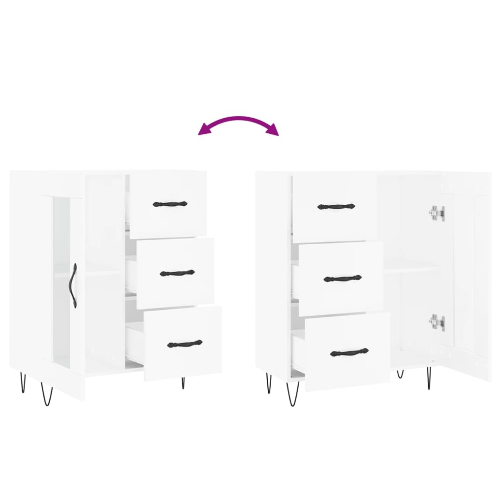 Dressoir 69,5x34x90 cm bewerkt hout wit is nu te koop bij PeponiXL, paradijselijk wonen!