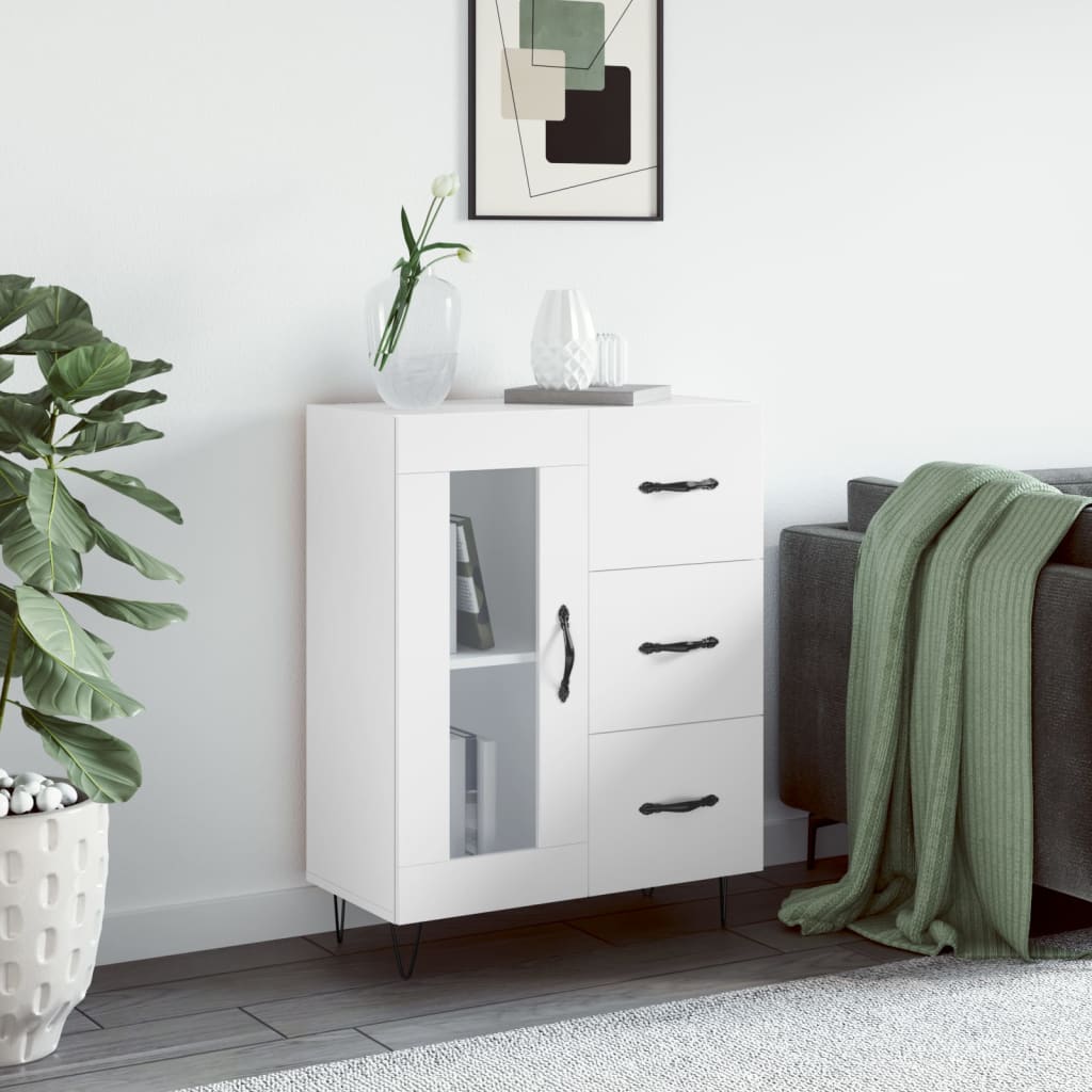 Dressoir 69,5x34x90 cm bewerkt hout wit is nu te koop bij PeponiXL, paradijselijk wonen!