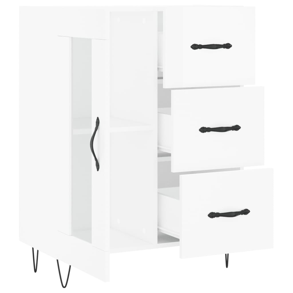 Dressoir 69,5x34x90 cm bewerkt hout hoogglans wit is nu te koop bij PeponiXL, paradijselijk wonen!