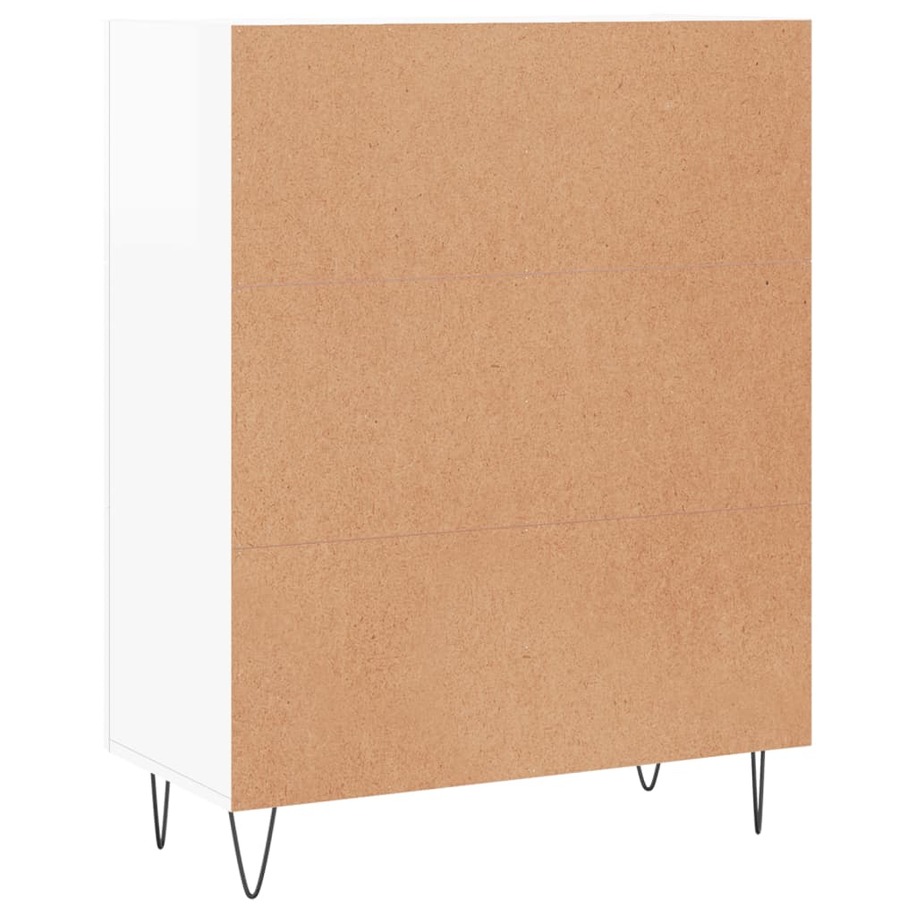 Dressoir 69,5x34x90 cm bewerkt hout hoogglans wit is nu te koop bij PeponiXL, paradijselijk wonen!