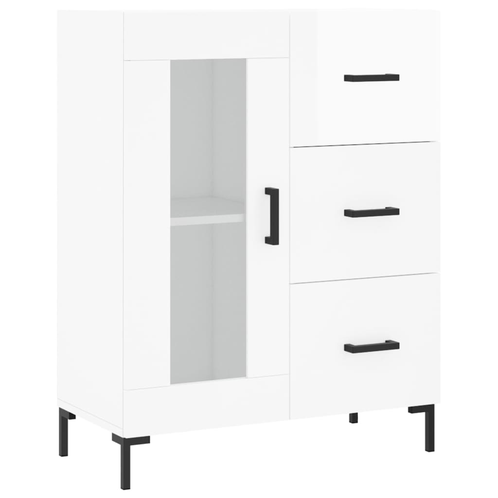 Dressoir 69,5x34x90 cm bewerkt hout hoogglans wit is nu te koop bij PeponiXL, paradijselijk wonen!