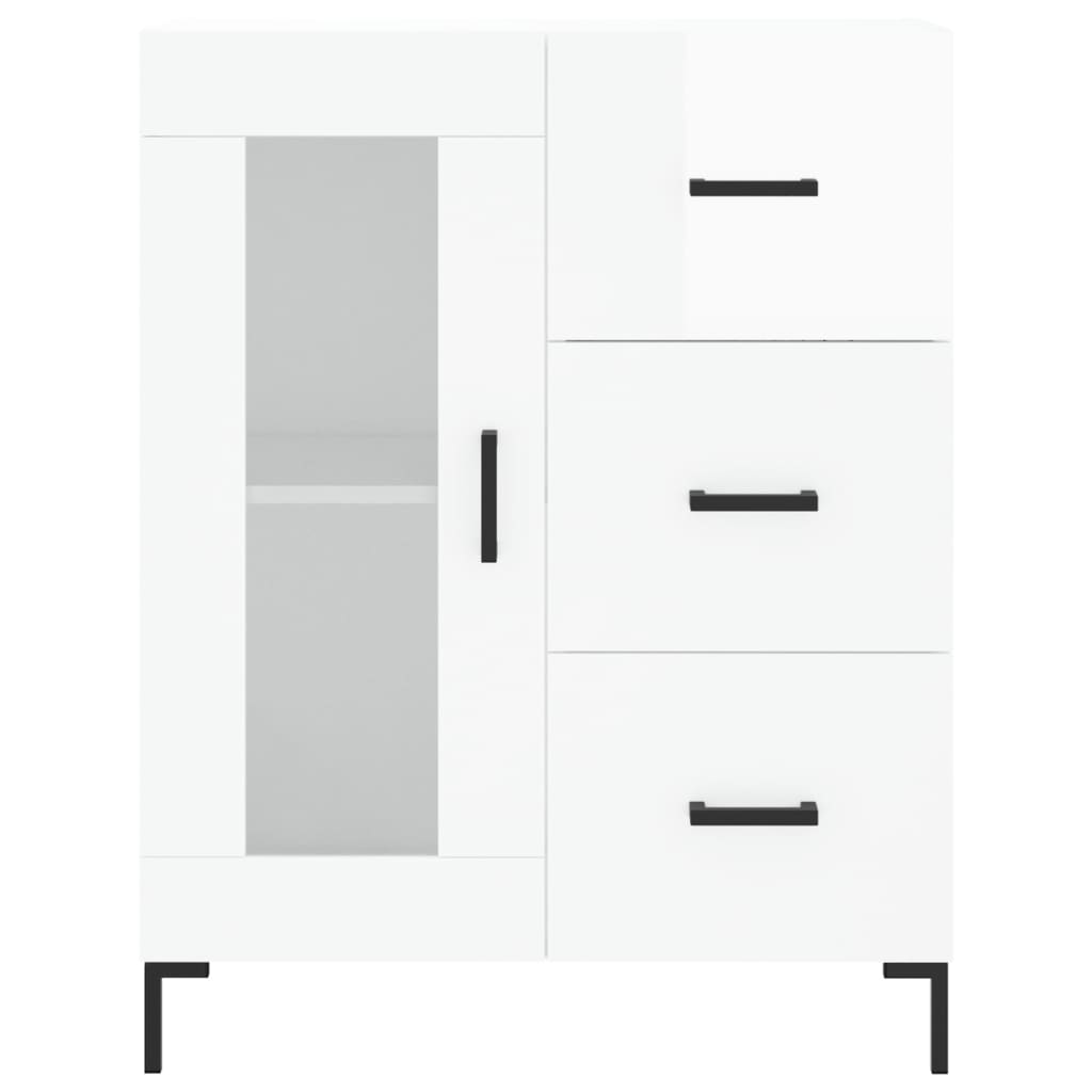 Dressoir 69,5x34x90 cm bewerkt hout hoogglans wit is nu te koop bij PeponiXL, paradijselijk wonen!