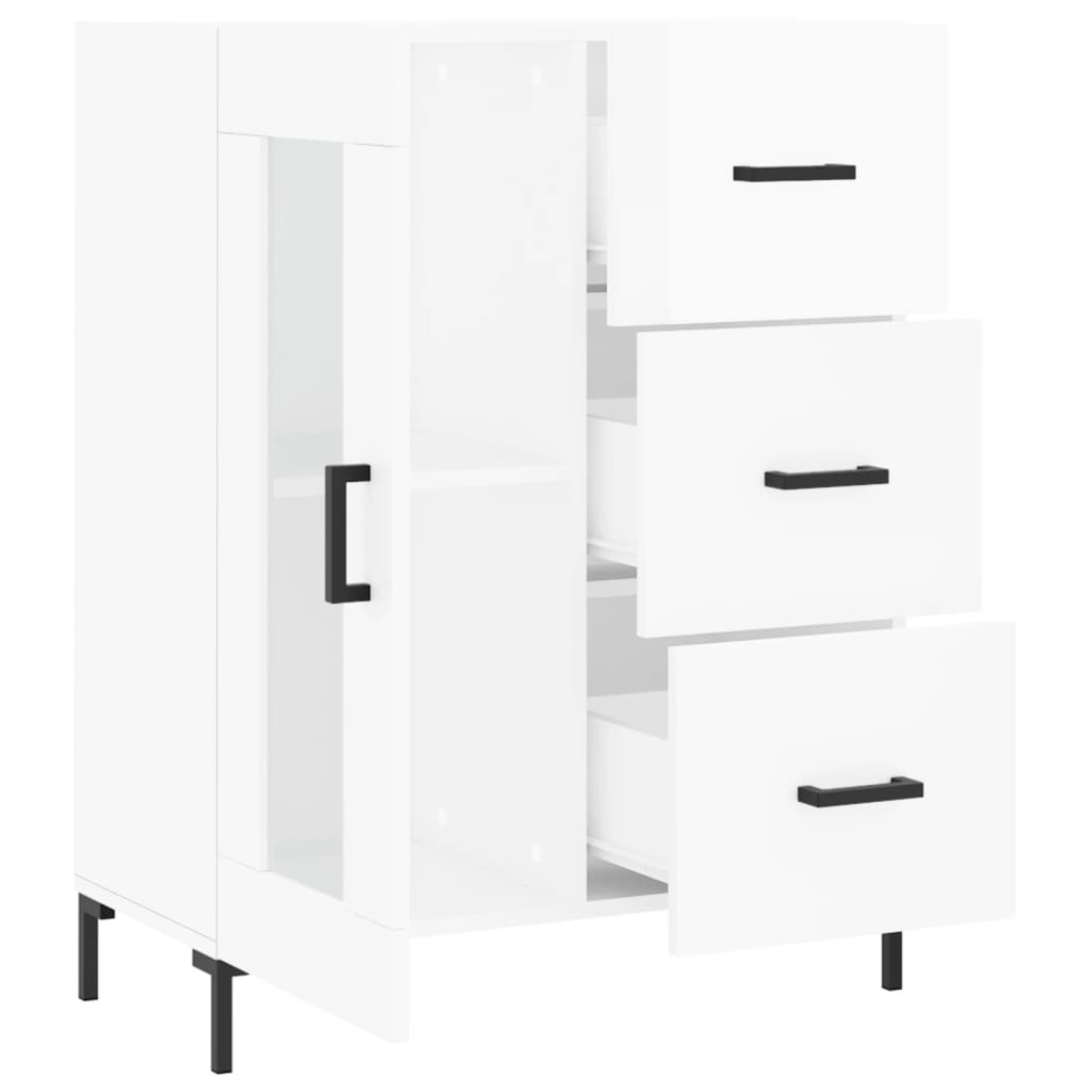 Dressoir 69,5x34x90 cm bewerkt hout hoogglans wit is nu te koop bij PeponiXL, paradijselijk wonen!