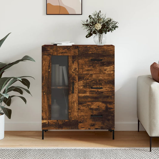 Dressoir 69,5x34x90 cm bewerkt hout gerookt eikenkleurig is nu te koop bij PeponiXL, paradijselijk wonen!