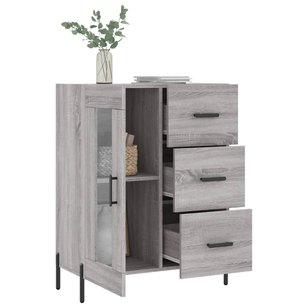 Dressoir 69,5x34x90 cm bewerkt hout grijs sonoma eikenkleurig is nu te koop bij PeponiXL, paradijselijk wonen!