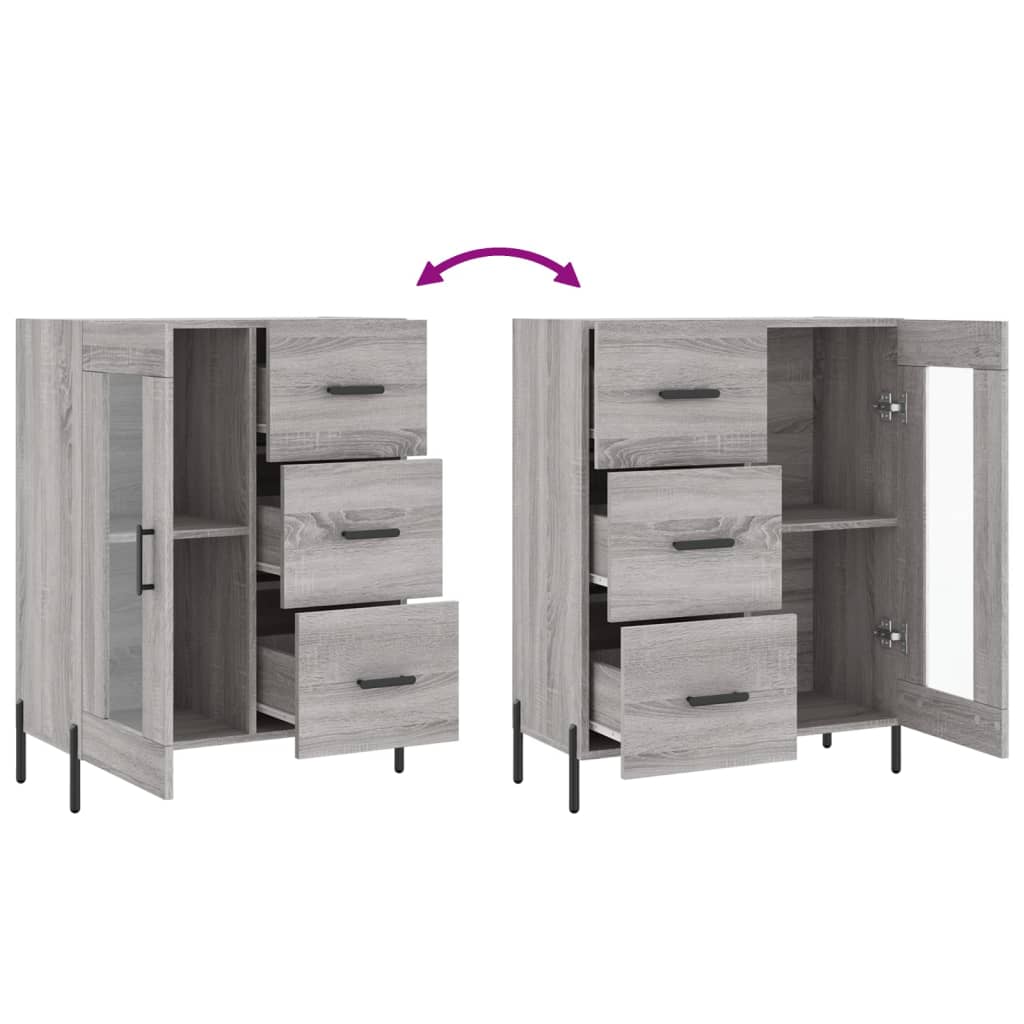 Dressoir 69,5x34x90 cm bewerkt hout grijs sonoma eikenkleurig is nu te koop bij PeponiXL, paradijselijk wonen!