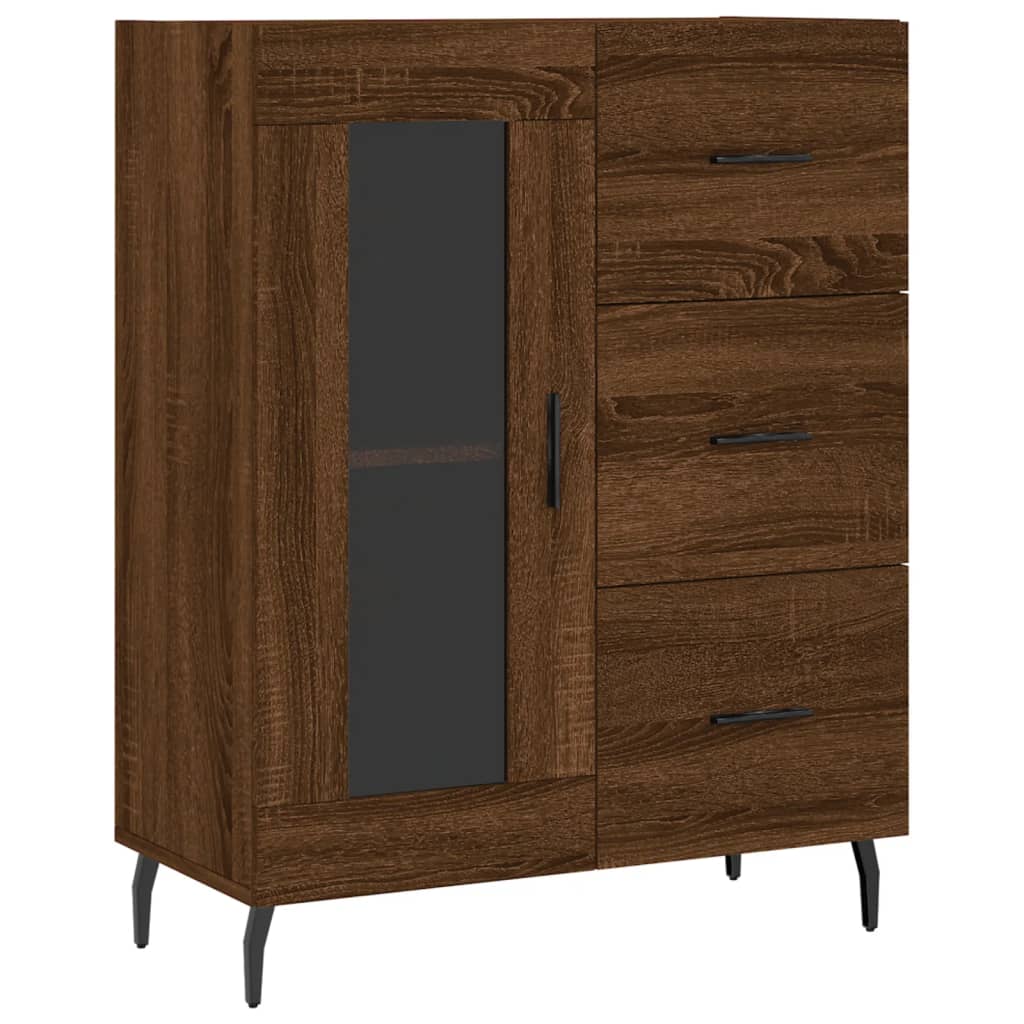 Dressoir 69,5x34x90 cm bewerkt hout bruin eikenkleur is nu te koop bij PeponiXL, paradijselijk wonen!