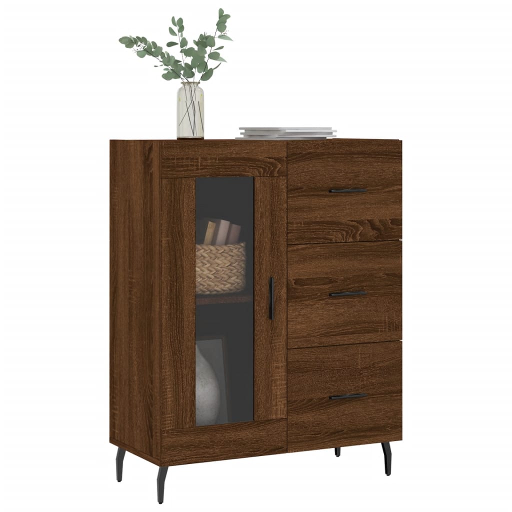Dressoir 69,5x34x90 cm bewerkt hout bruin eikenkleur is nu te koop bij PeponiXL, paradijselijk wonen!