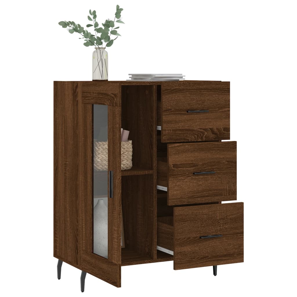 Dressoir 69,5x34x90 cm bewerkt hout bruin eikenkleur is nu te koop bij PeponiXL, paradijselijk wonen!