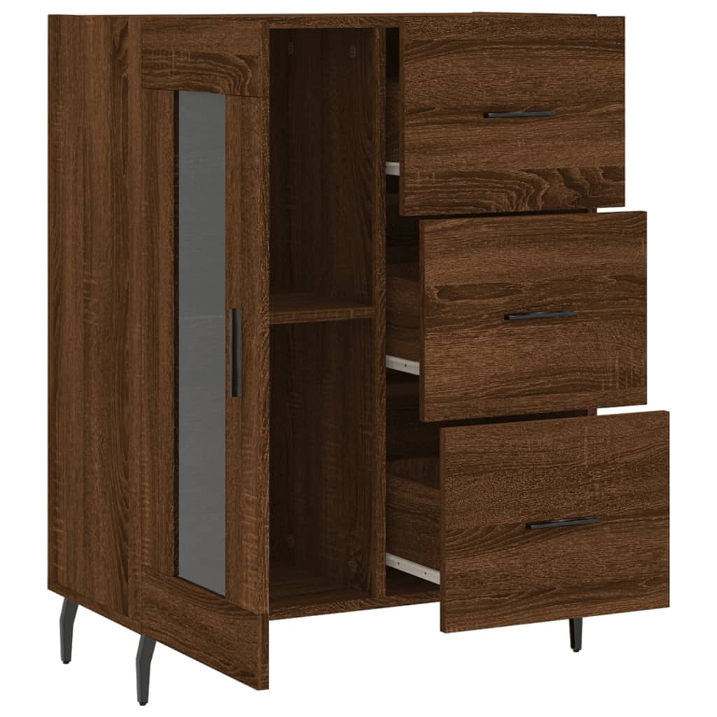 Dressoir 69,5x34x90 cm bewerkt hout bruin eikenkleur is nu te koop bij PeponiXL, paradijselijk wonen!