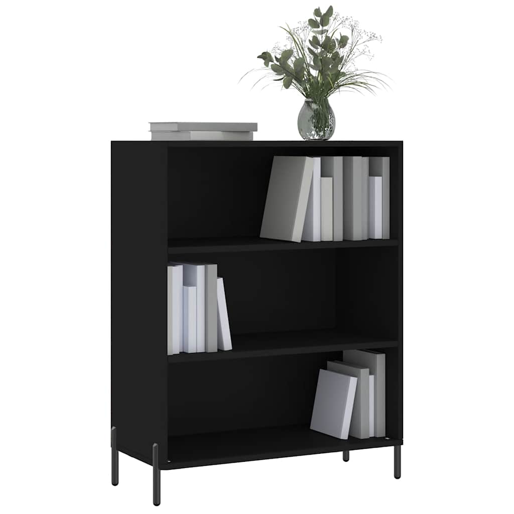 Schappenkast 69,5x32,5x90 cm bewerkt hout zwart is nu te koop bij PeponiXL, paradijselijk wonen!