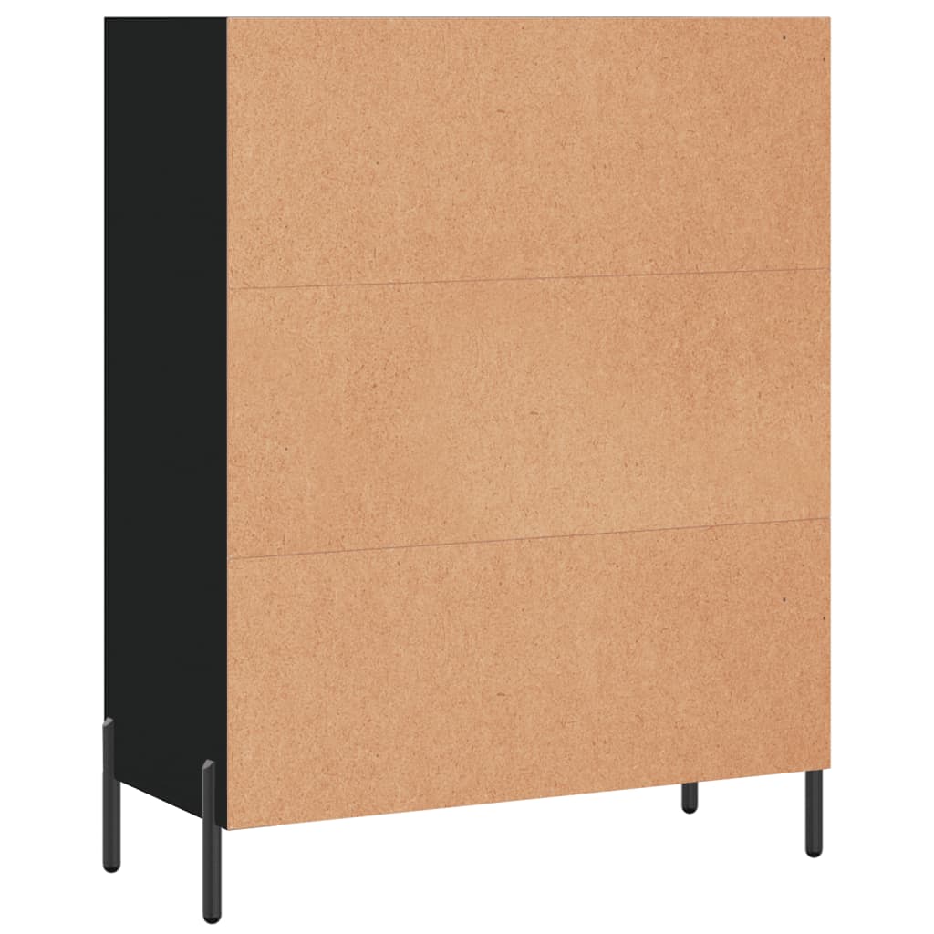 Schappenkast 69,5x32,5x90 cm bewerkt hout zwart is nu te koop bij PeponiXL, paradijselijk wonen!