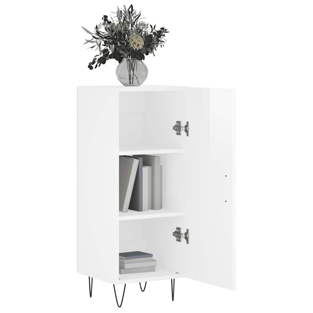 Dressoir 34,5x34x90 cm bewerkt hout hoogglans wit is nu te koop bij PeponiXL, paradijselijk wonen!