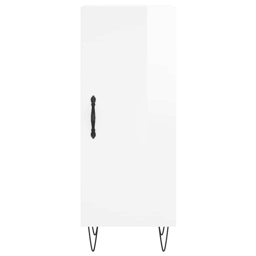 Dressoir 34,5x34x90 cm bewerkt hout hoogglans wit is nu te koop bij PeponiXL, paradijselijk wonen!