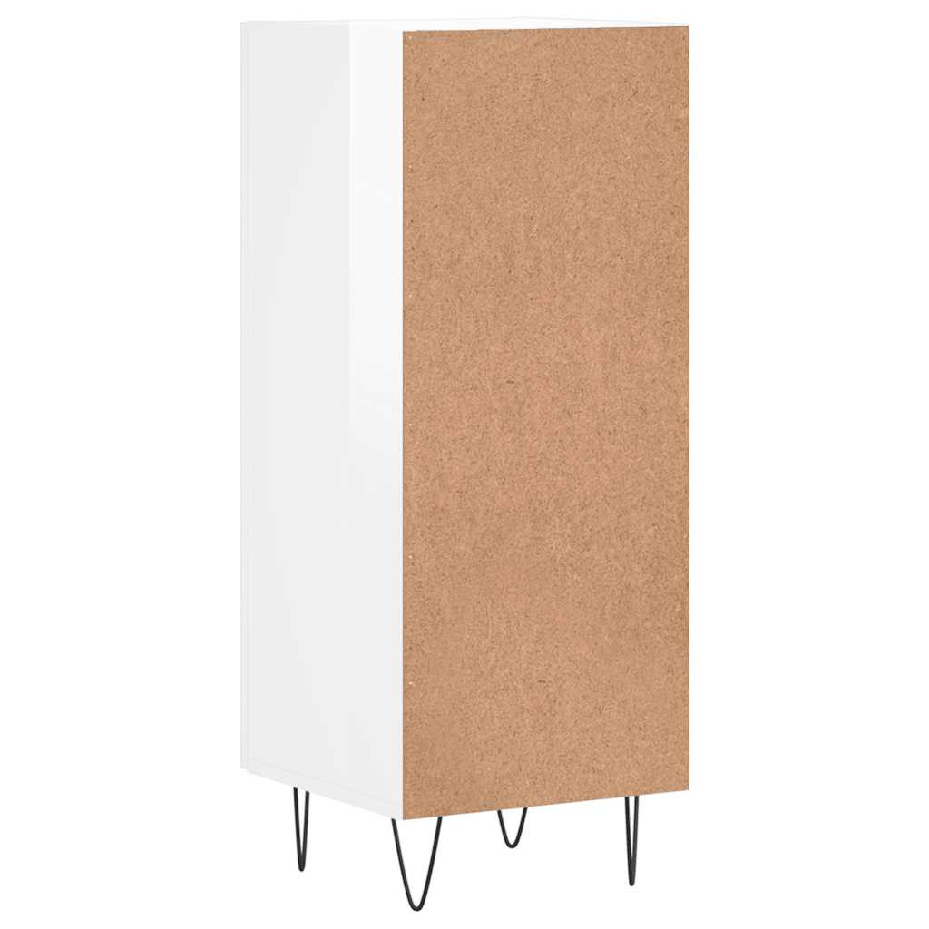 Dressoir 34,5x34x90 cm bewerkt hout hoogglans wit is nu te koop bij PeponiXL, paradijselijk wonen!
