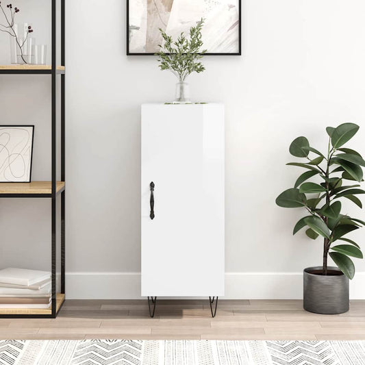 Dressoir 34,5x34x90 cm bewerkt hout hoogglans wit is nu te koop bij PeponiXL, paradijselijk wonen!