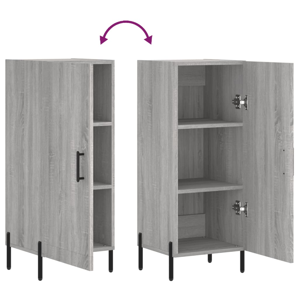 Dressoir 34,5x34x90 cm bewerkt hout grijs sonoma eikenkleurig is nu te koop bij PeponiXL, paradijselijk wonen!