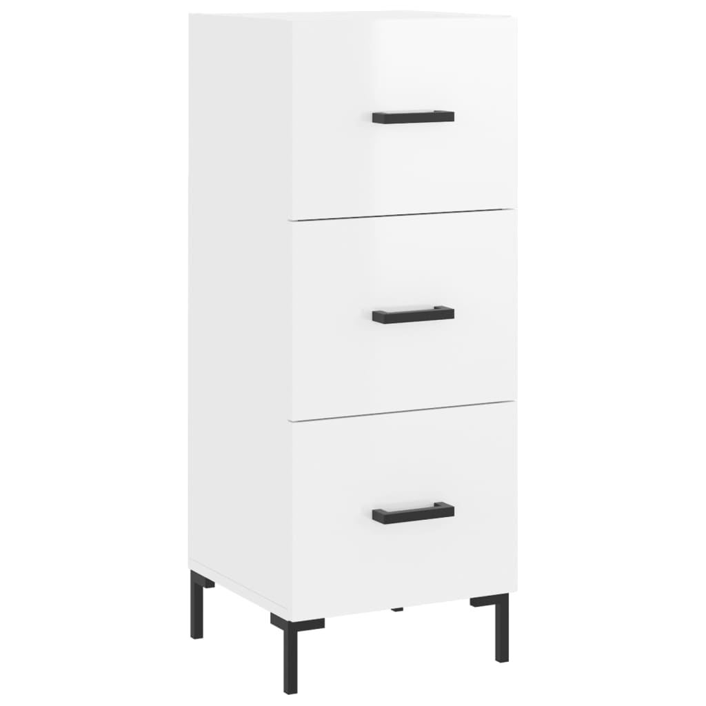 Dressoir 34,5x34x90 cm bewerkt hout hoogglans wit is nu te koop bij PeponiXL, paradijselijk wonen!