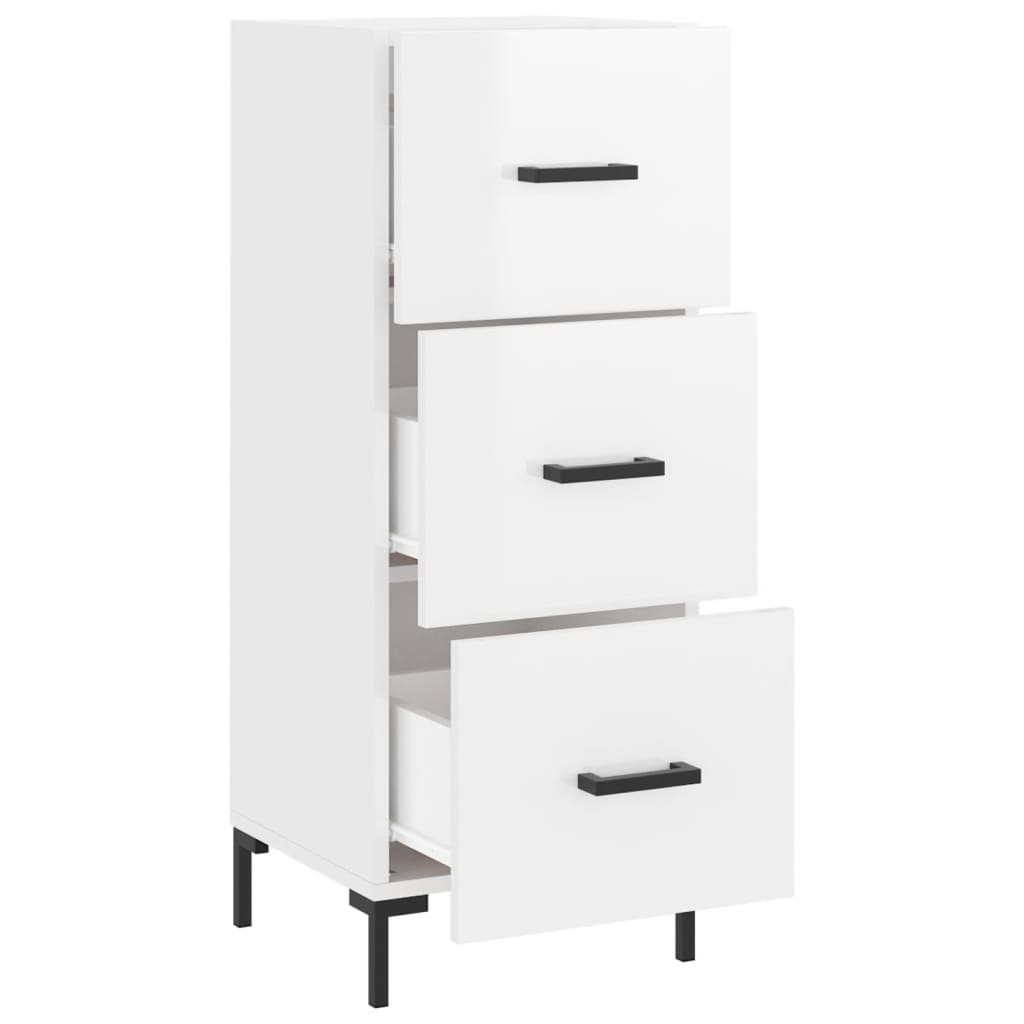 Dressoir 34,5x34x90 cm bewerkt hout hoogglans wit is nu te koop bij PeponiXL, paradijselijk wonen!