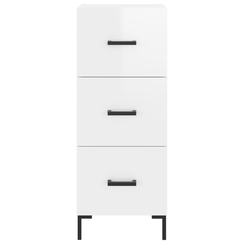 Dressoir 34,5x34x90 cm bewerkt hout hoogglans wit is nu te koop bij PeponiXL, paradijselijk wonen!