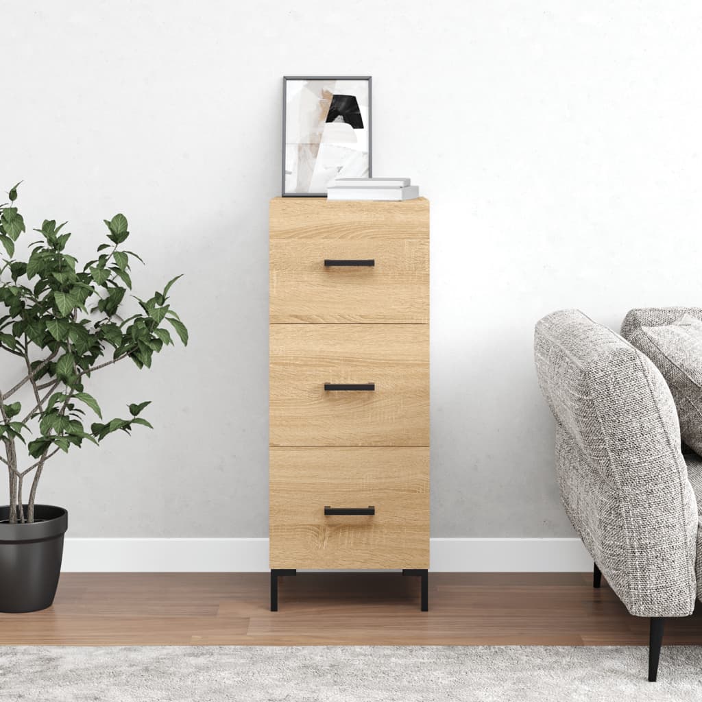 Dressoir 34,5x34x90 cm bewerkt hout sonoma eiken is nu te koop bij PeponiXL, paradijselijk wonen!