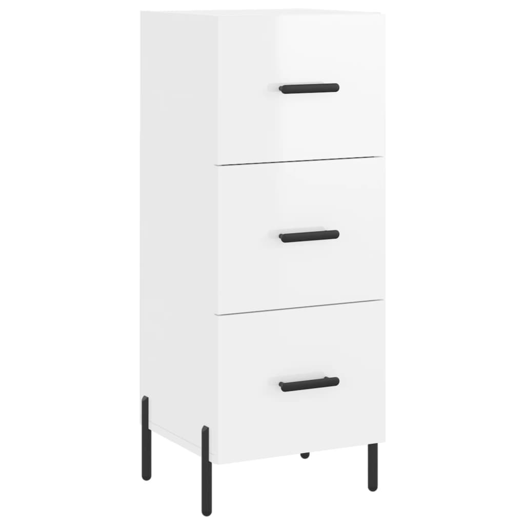 Dressoir 34,5x34x90 cm bewerkt hout hoogglans wit is nu te koop bij PeponiXL, paradijselijk wonen!